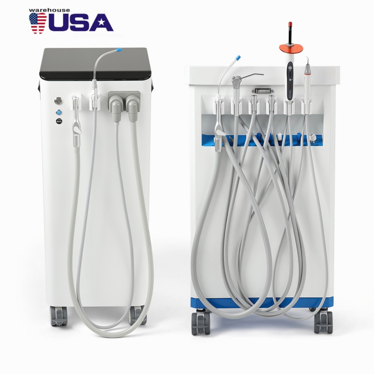 Dental Rolling Delivery Unit System Air Compressor Cart/ Portable Suction System