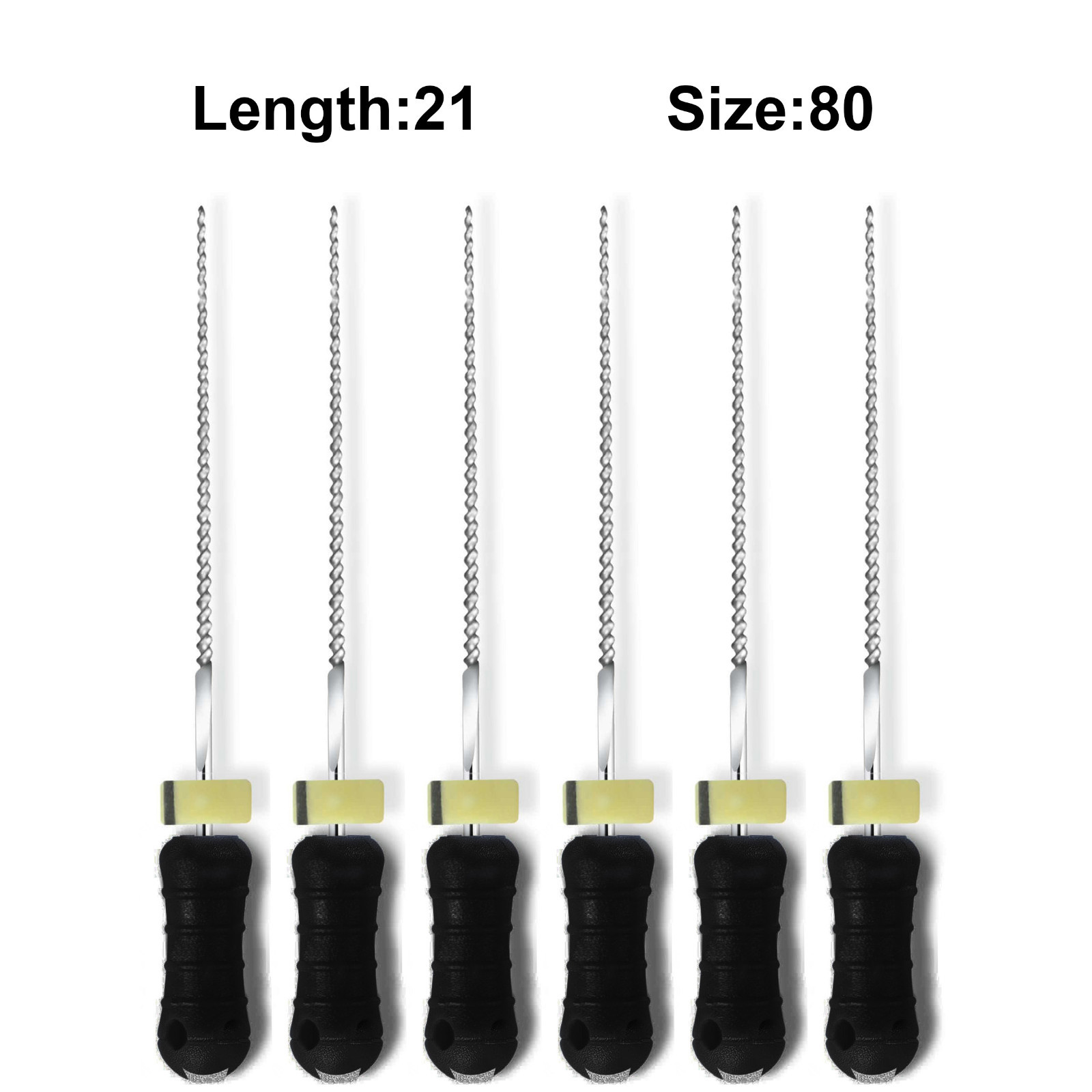 Sky Choice K-Files – 21 mm Length, Size 80 Black with Rubber Stopper 6/Pkg
