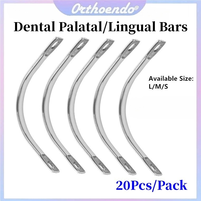20Pcs/bag Dental Instrument Palatal Bar Lingual Bars Lower Upper Removable S/M/L