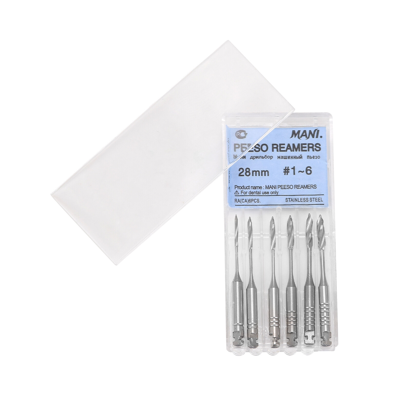 6Pc Dental Endodontic Engine Use Peeso Reamers Gates Drill Stainless Steel 28mm