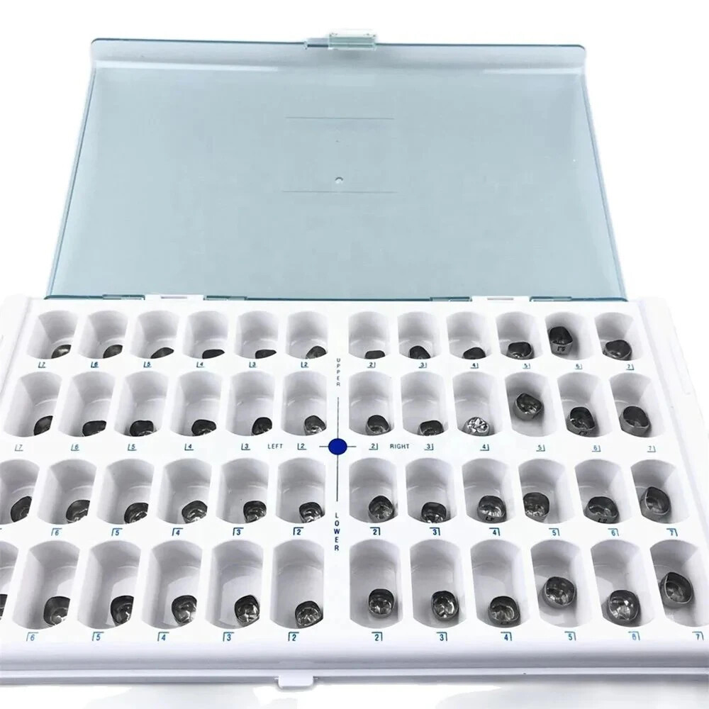 Dental Molar Crown teeth Kit Preformed Stainless Steel Kids/Adult Crowns 48/96Pc