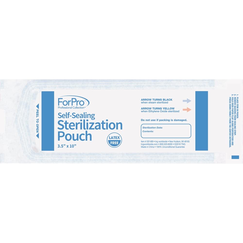 ForPro Professional Collection Self-Sealing Sterilization Pouches, Latex-Free,