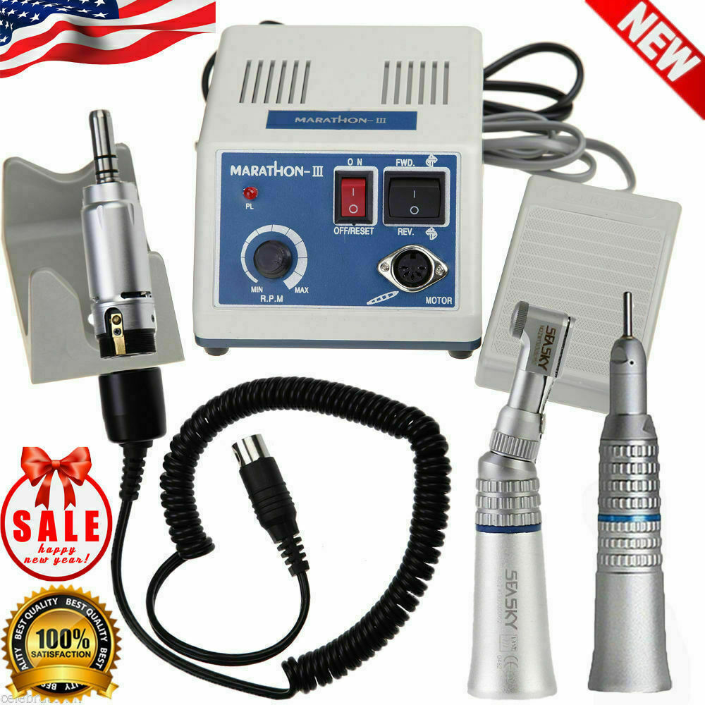 Dental Lab Marathon M-III Electric Micromotor /Contra Angle /Straight Handpiece