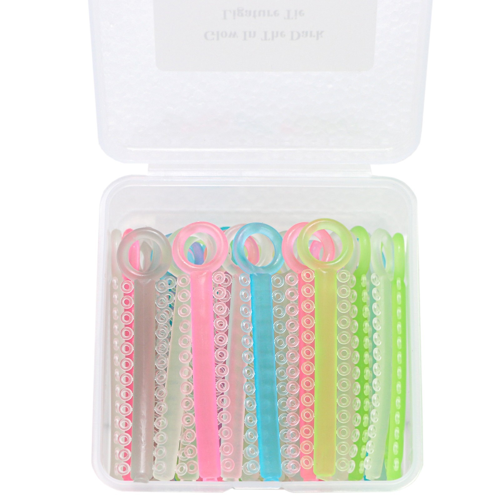 Dental Ortho Ligature Ties Glow in Dark Braces Elastic Rubber Bands Mixed Color