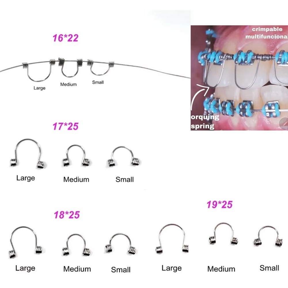 100pc Dental Ortho Torquing Torque Spring Rectangular Single Anterior Teeth wire