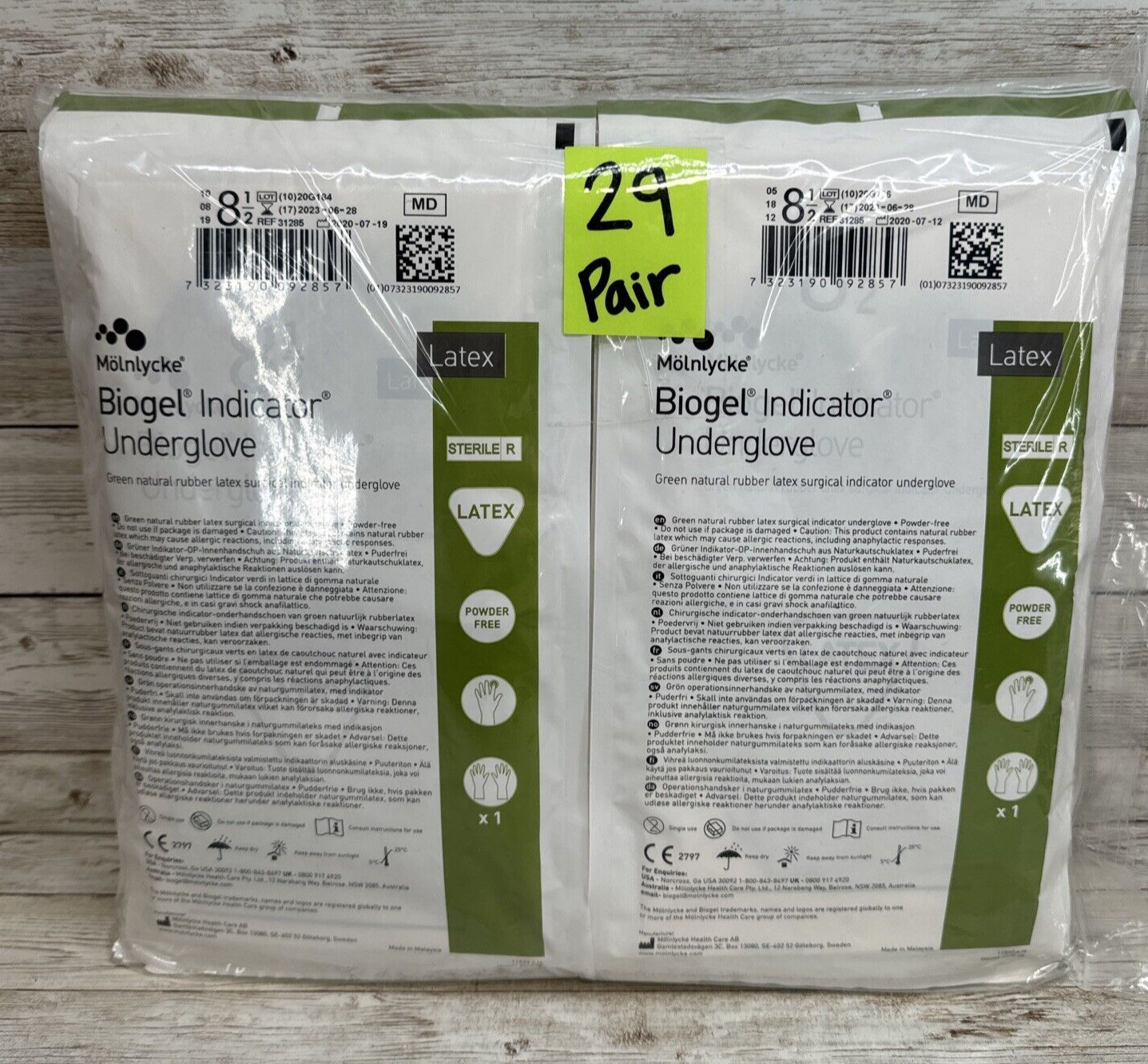Molnlycke Biogel Indicator Latex Surgical Gloves, *29 Pair* Size: 8.5 *See Date*