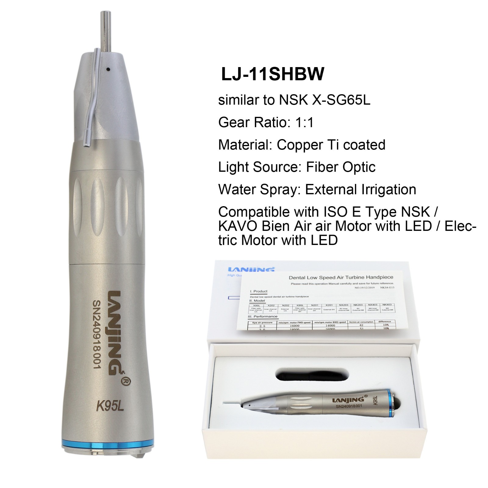 Dental 32:1 20:1 1:1 1:2 Implant Surgical Handpiece Straight Contra Angle
