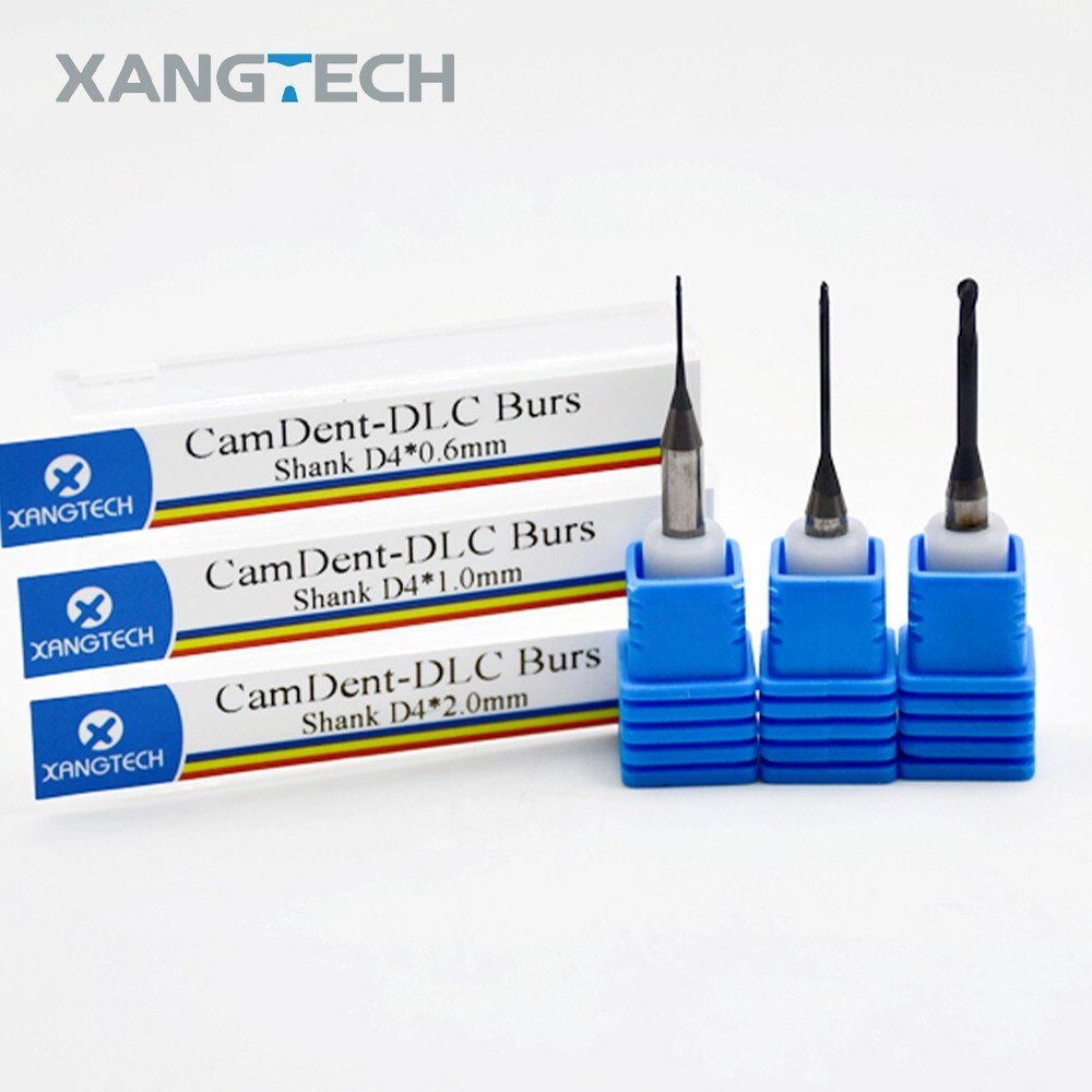 Camdent DC DLC Zirconia Milling Burs Tools Cutters Shank D 4mm 0.3 0.6 1.0 2.0mm