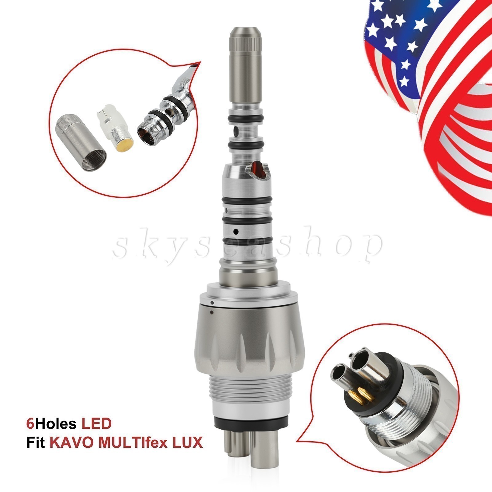 Abdent Dental Fiber Optic High Speed Handpiece For KaVo MULTIflex Coupler 4H 6H