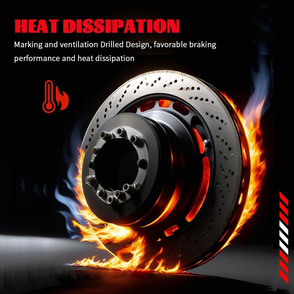 12.99 Drilled Slotted Rotors Honda Pilot 16-22 Passport 19-25 Ridgeline 17-25