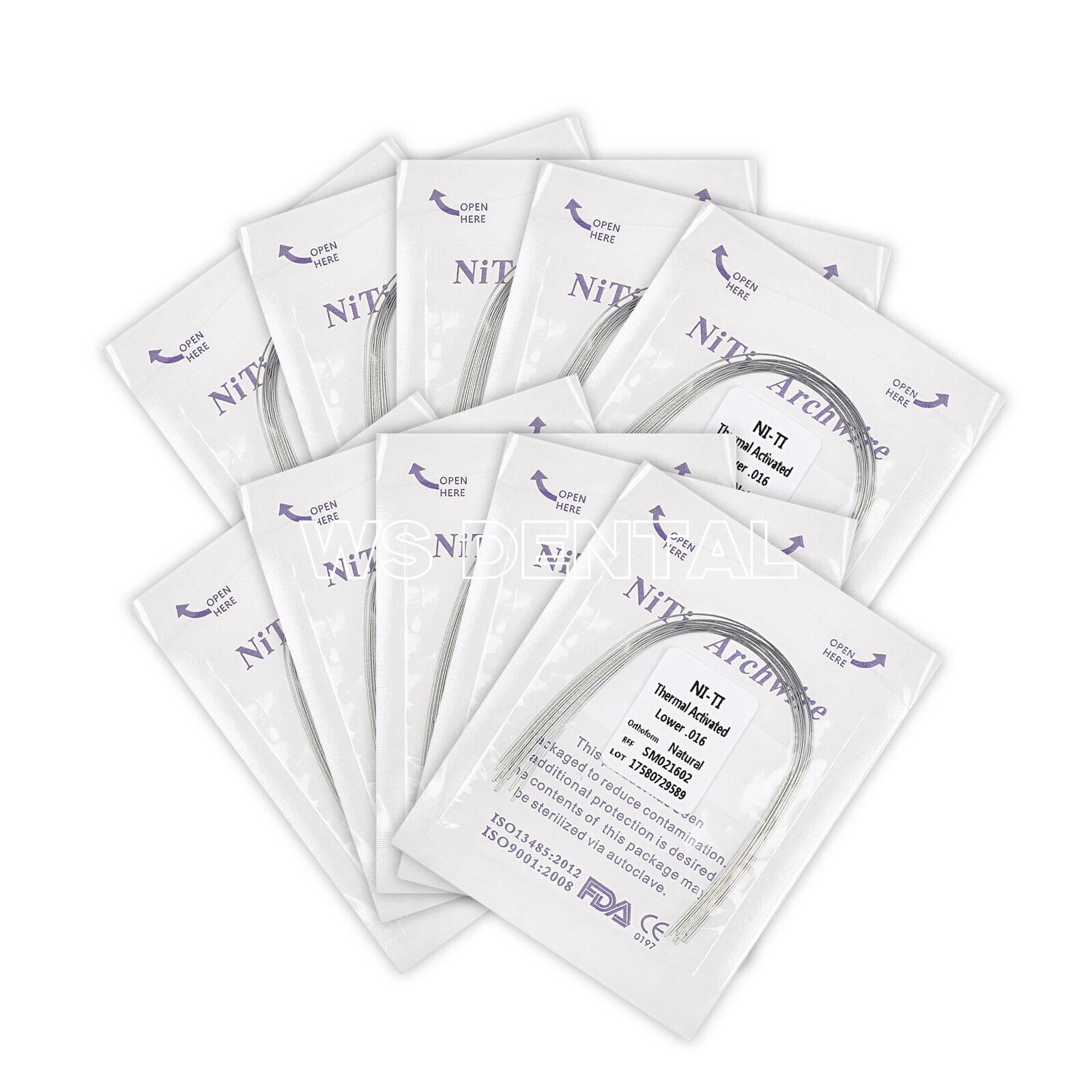Dental Ortho Arch Wire Thermal Activated Niti Round Rectangular Natural Form