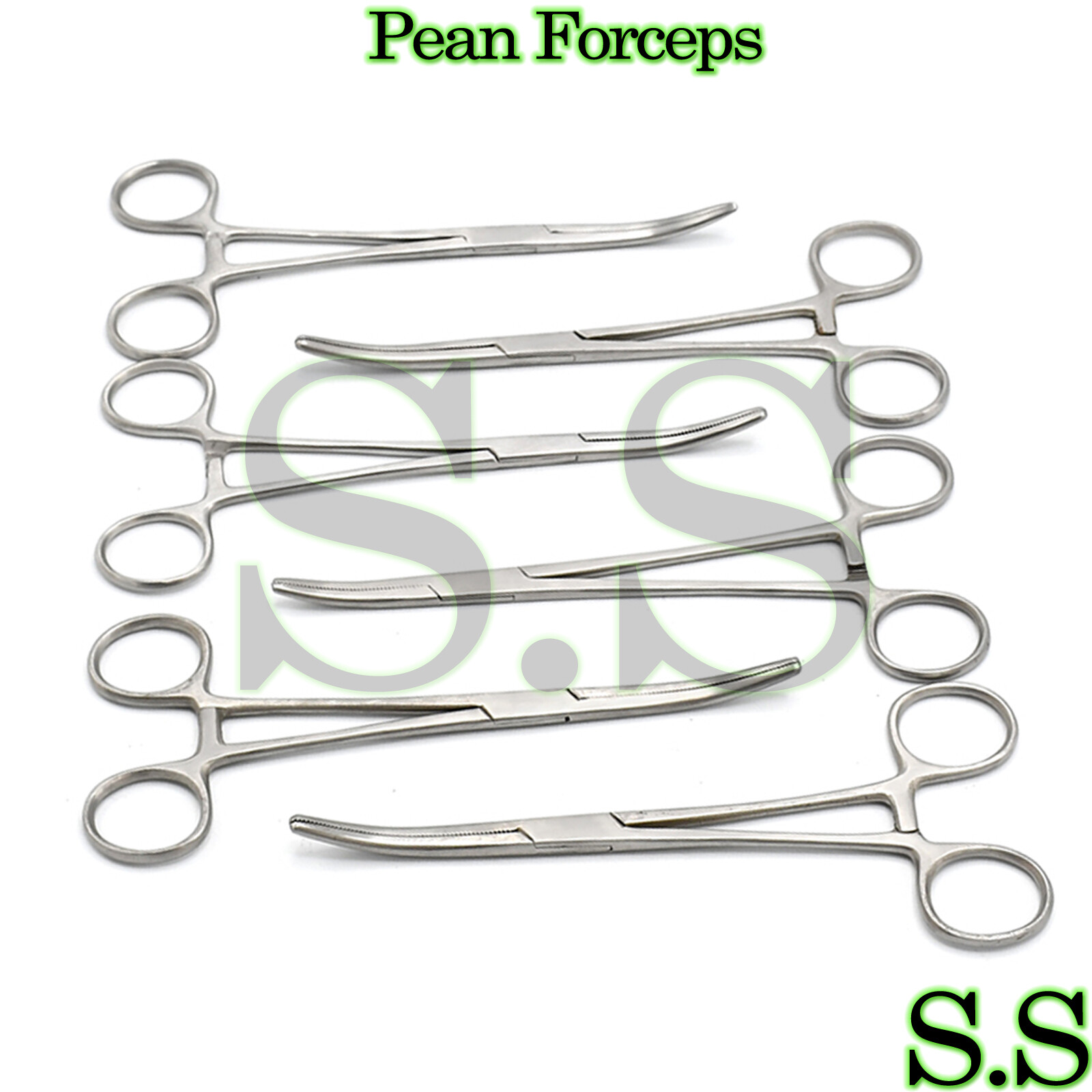 6 Rochester Pean Hemostat Locking Forceps 8″ Curved Tip