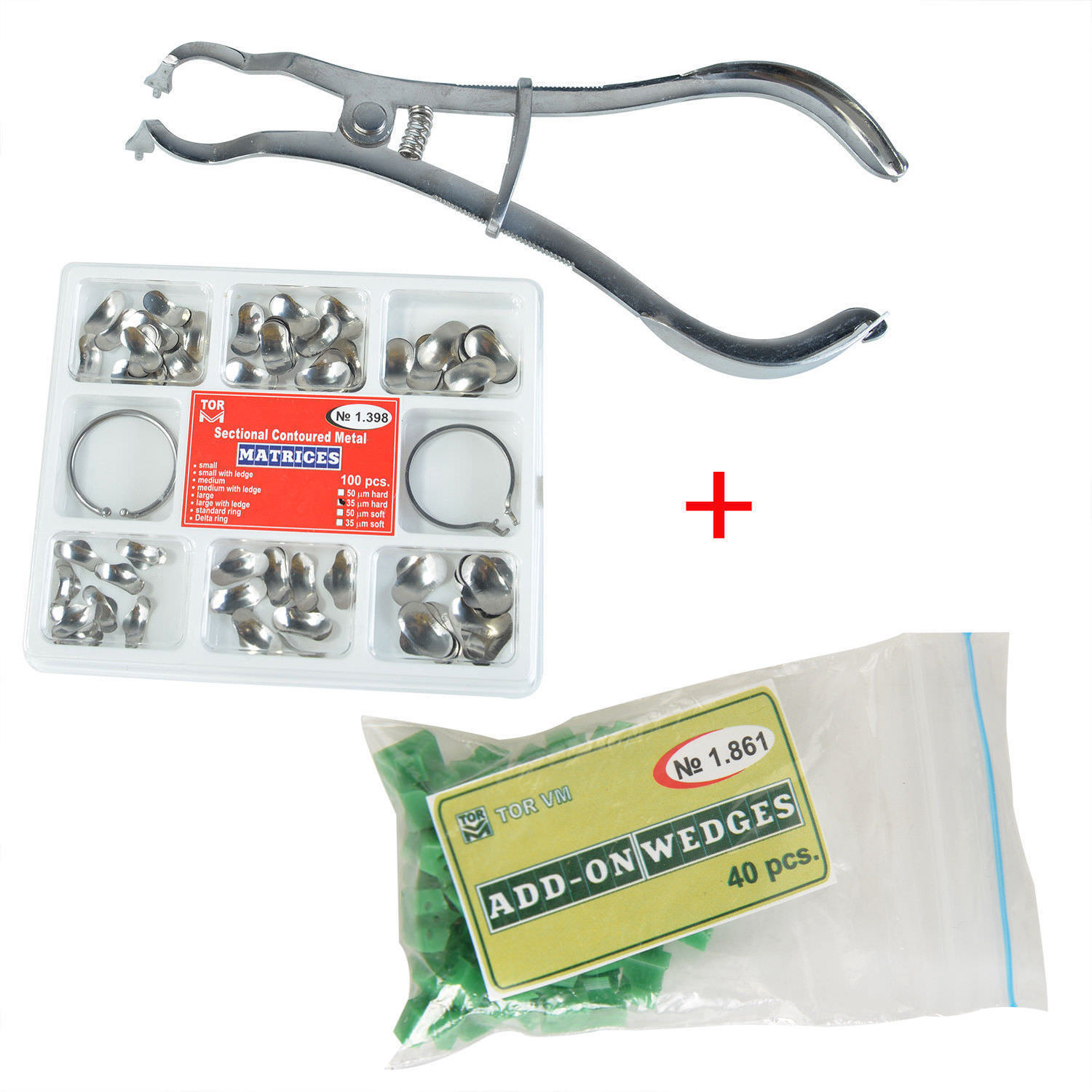 Dental TOR VM Saddle Sectional Contoured Matrice Matrix Bands Ring/Wedges/Plier