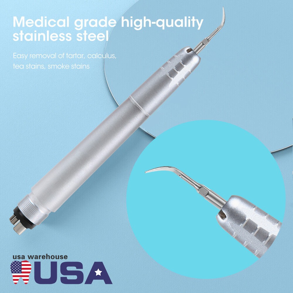 Dental Ultrasonic Air Perio Scaler Handpiece Hygienist 4 Hole w/ 3 Tips Original