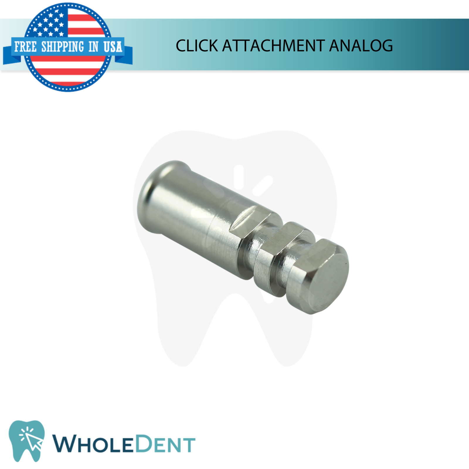 5x Click Attachment Analog Titanium Dental Abutment Lab Replica 10.4mm Length