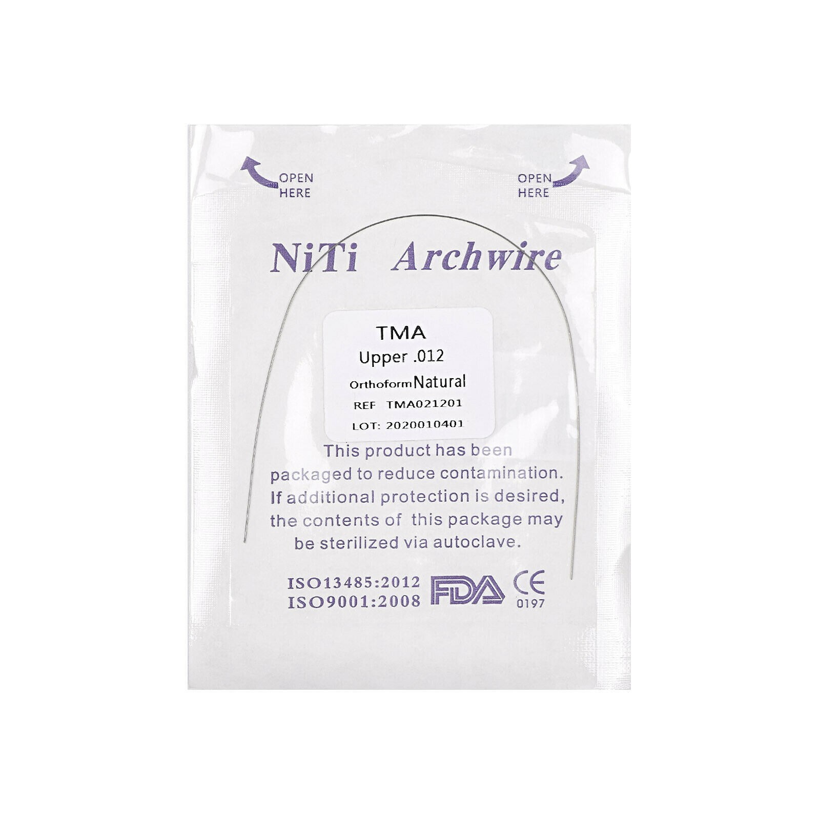 Dental Wire Ti-Mo Titanium Molybdenum Alloy Arch Wires TMA Round Natural U/L