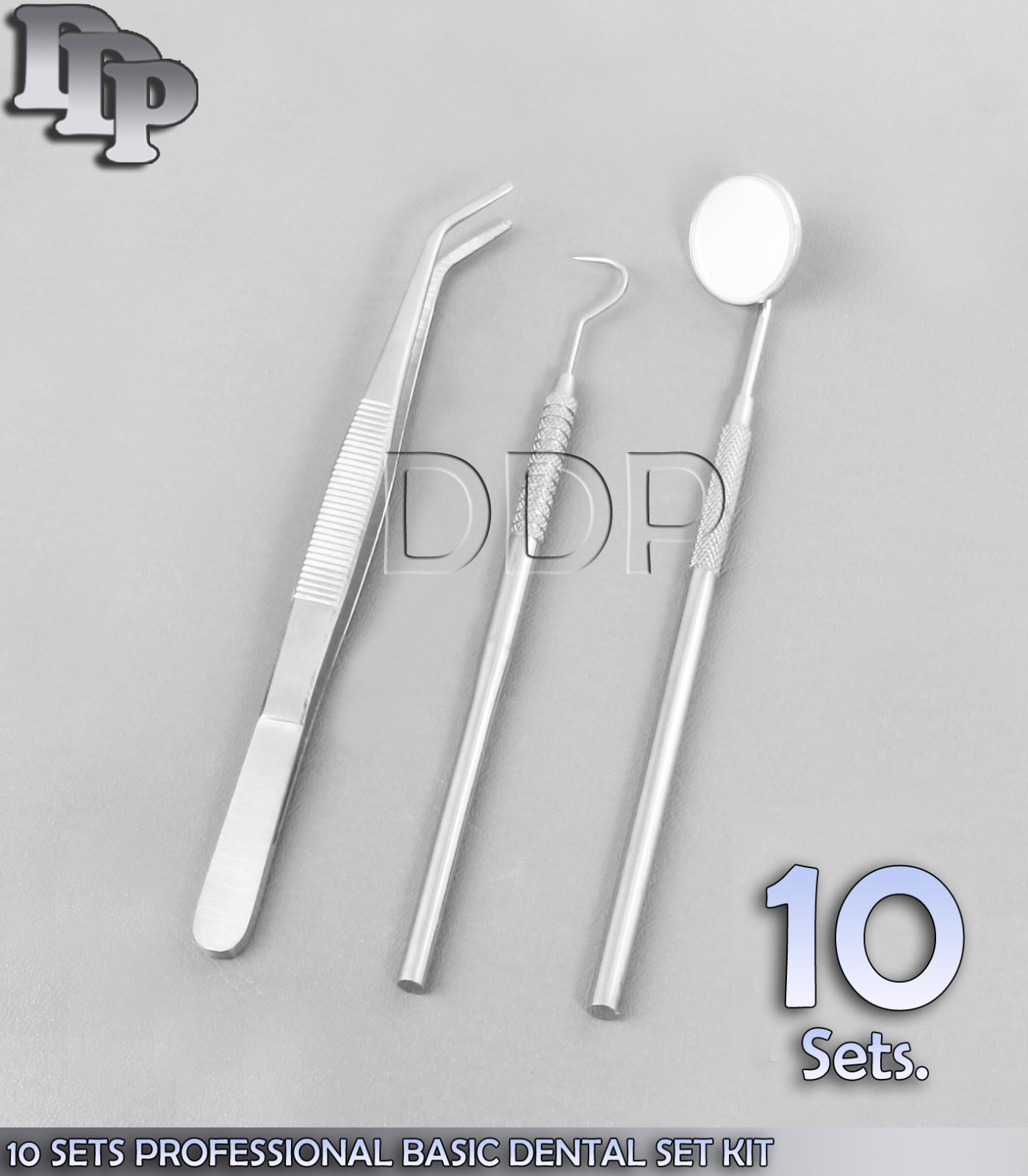 10 SETS PROFESSIONAL BASIC DENTAL SET KIT Mirror, Explorer, Plier PR-394
