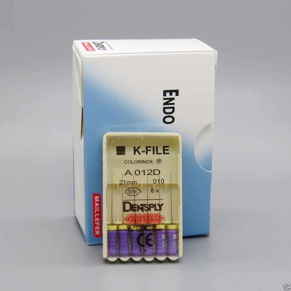 Dentsply Maillefer K-file Endodontic stainless steel 21mm All sizes 72 files/pk