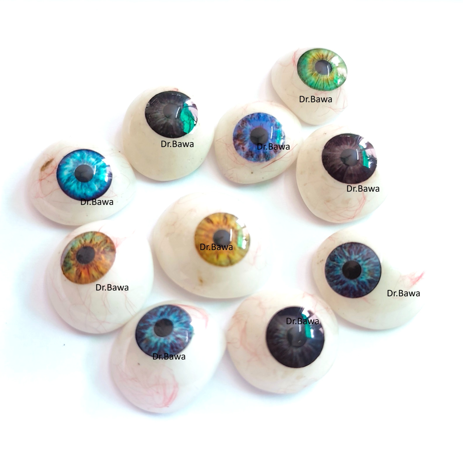 Dr Bawa Artificial Eye Prosthetic Human Vintage Pack of 10
