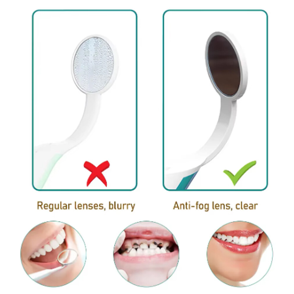 Dental Mirror with Light Tool LED Lighted Teeth Inspection Mirror anti Fog GREEN
