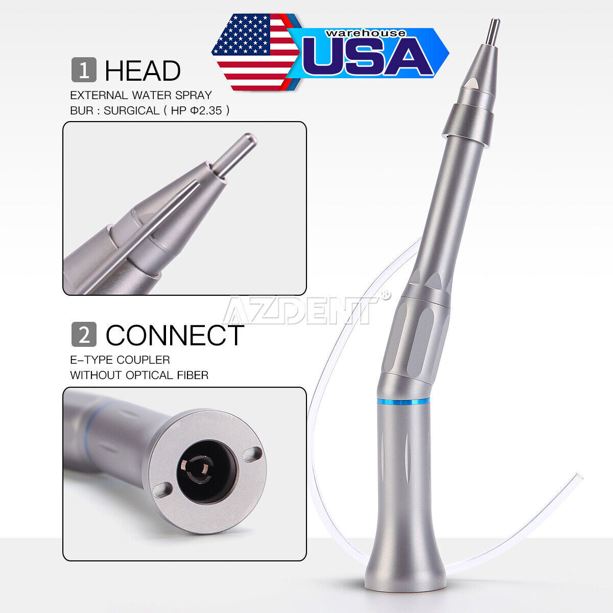 Dental Clinic Surgical Operation Straight Contra Angle 1:1 Low Speed Handpiece