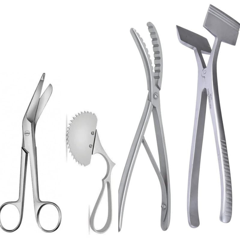 REVITI Plaster Cast Removal Instrument Set of 4 Saw Scissor Bender Spreader