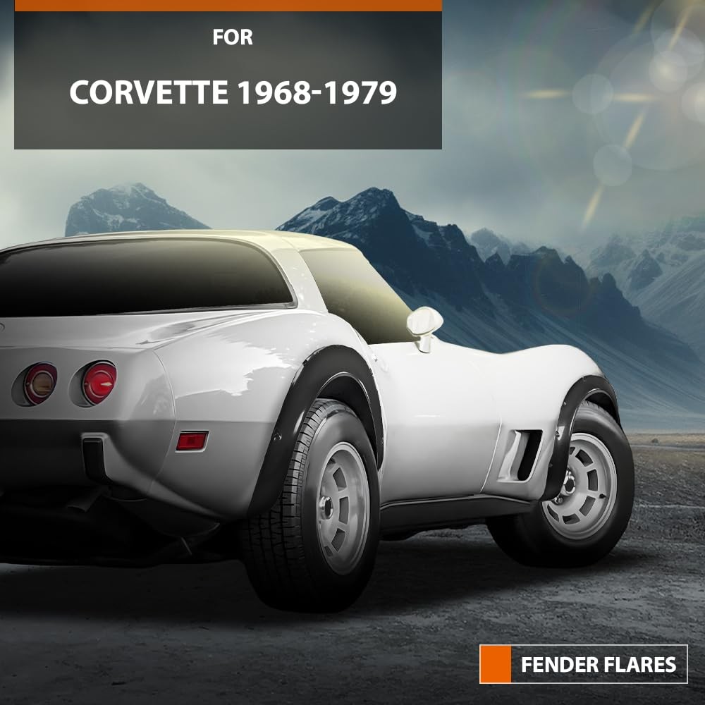 Wheel Fender Flares Corvette C3 1968-1979 Front Rear Black Exterior Trim 4PCS
