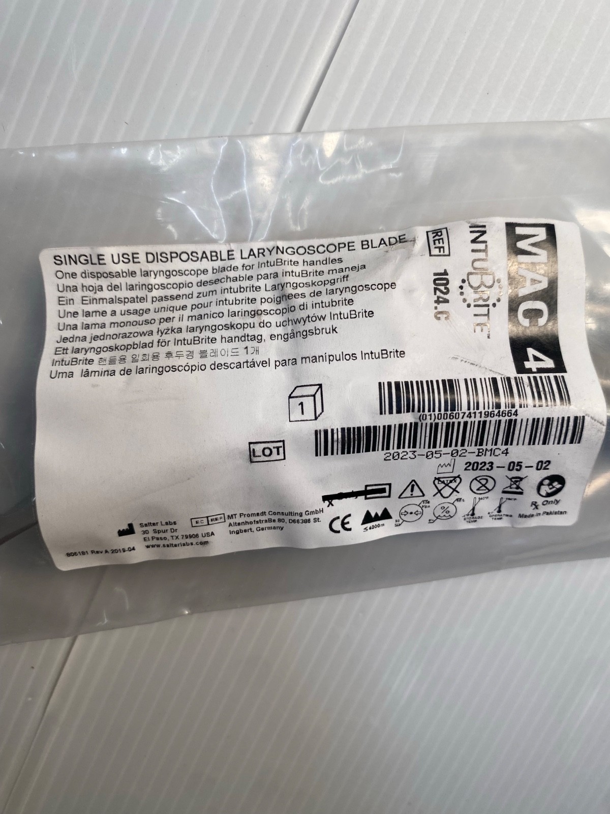MAC 4 Disposable Laryngoscope Blade – Lot Of 16 – Macintosh four New – Intubrite