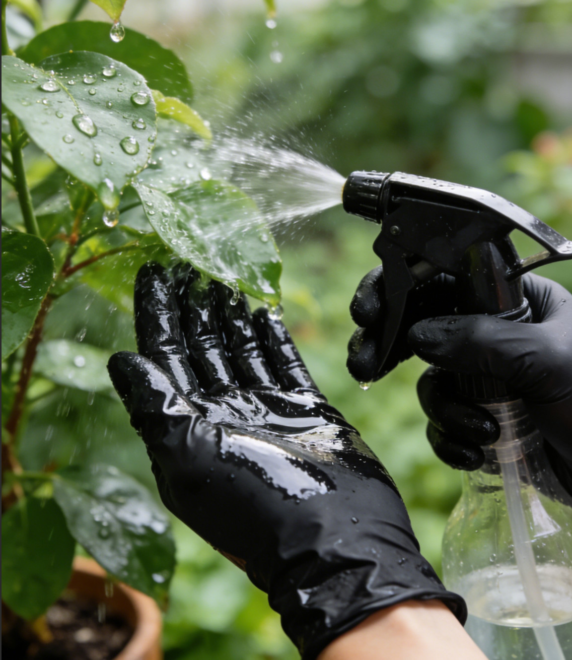 Heavy Duty Black Latex Gloves 5mil Disposable Powder-Free Food Safe