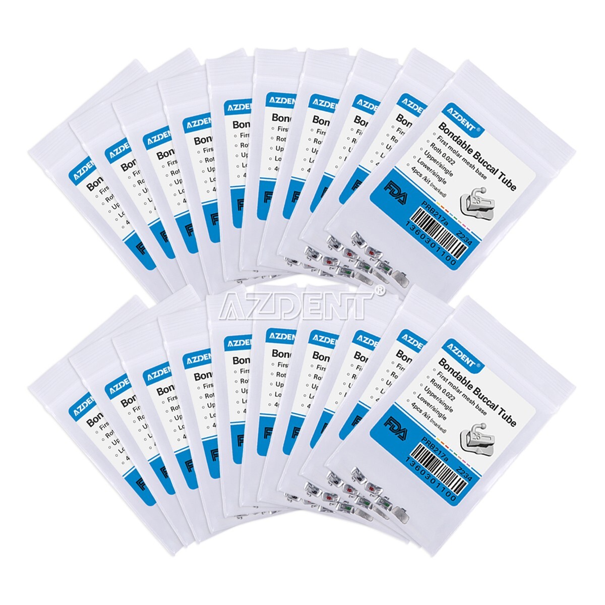 10Kits Dental Orthodontic Buccal Tube 1st Molar Roth 0.022 Bondable Non-conv