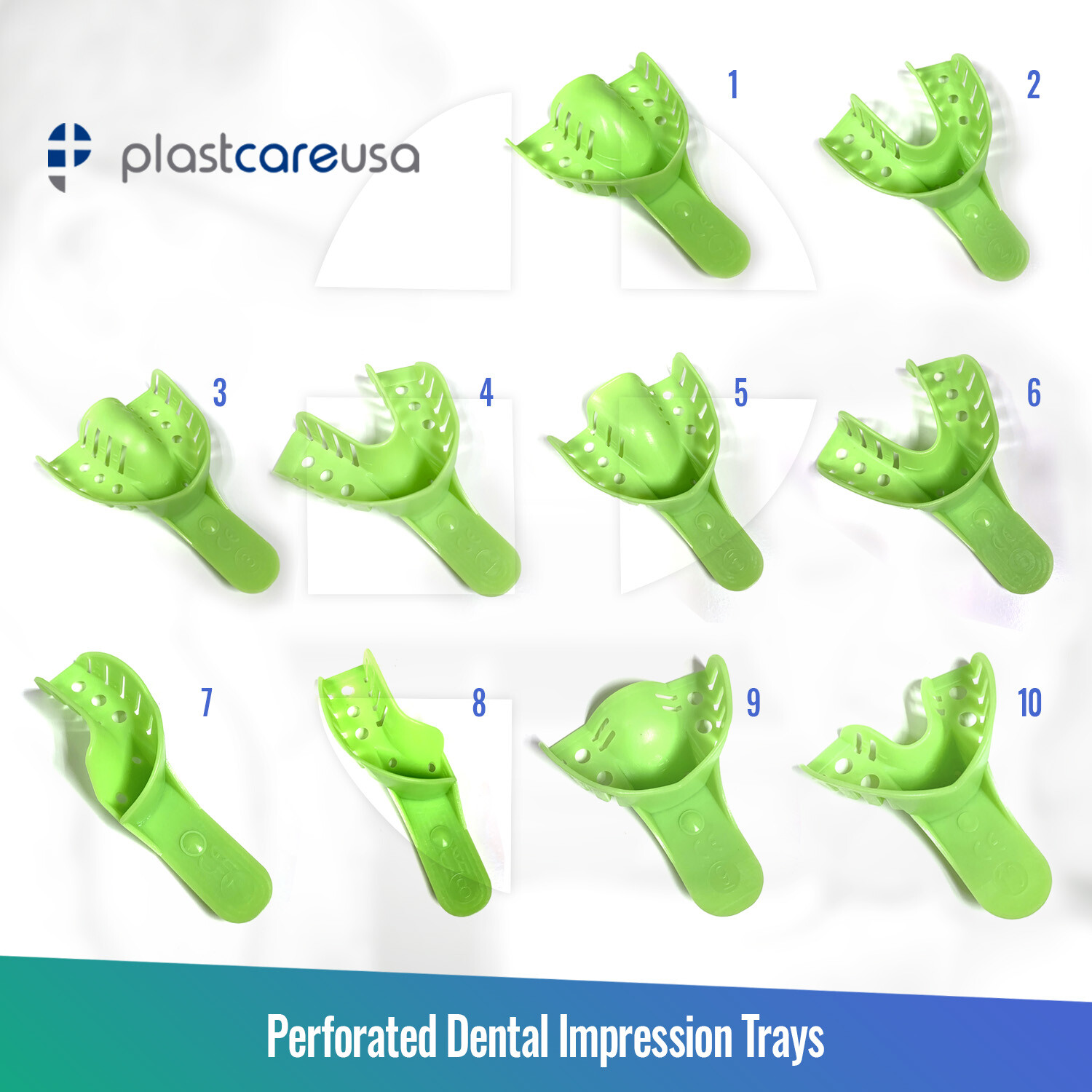 Dental Perforated Plastic Impression Trays Autoclave (CHOOSE SIZE) (1 Bag of 12)