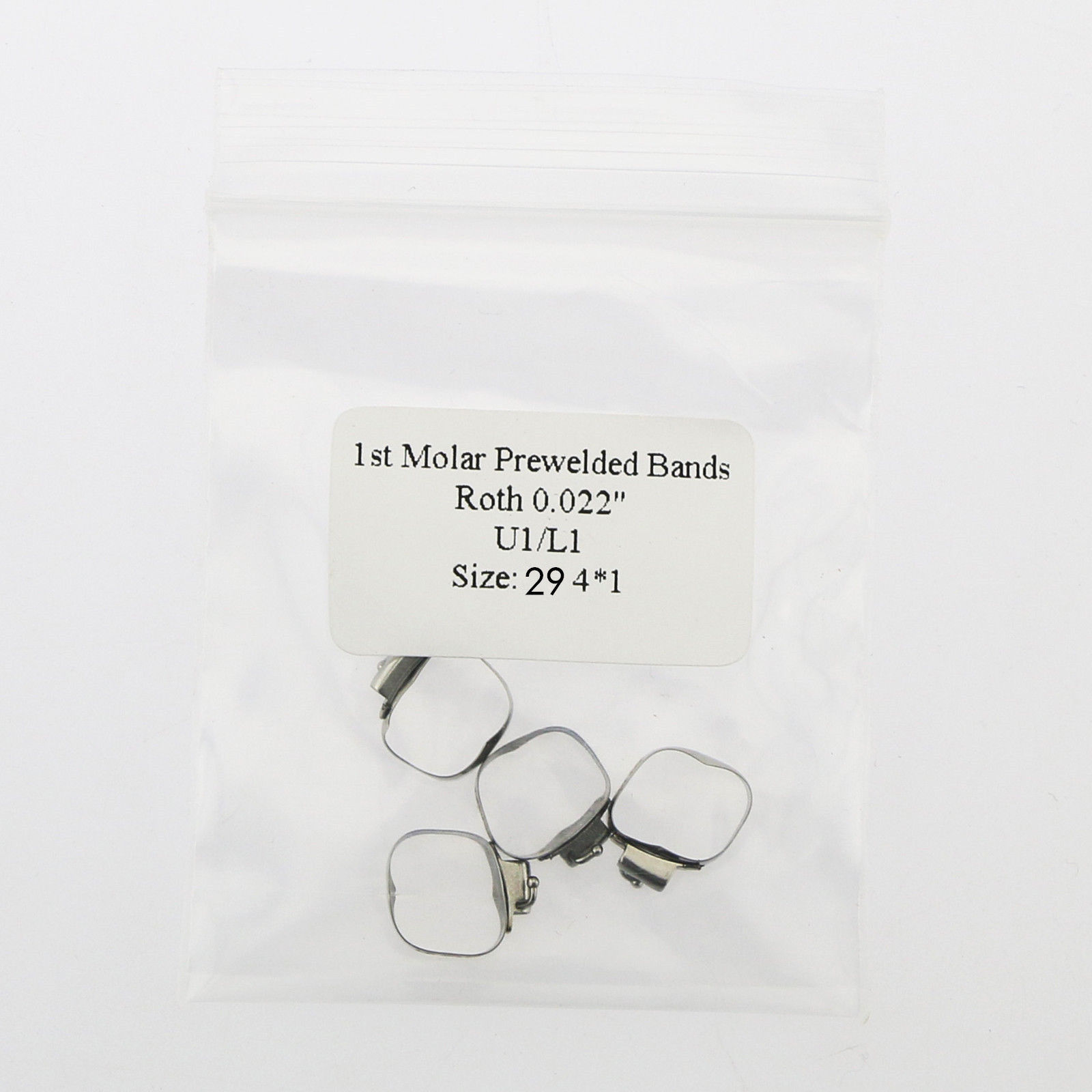 Dental Ortho 1st Molar Buccal Tube Prewelded Bands U2/L1 Roth 0.022 29 to 43+