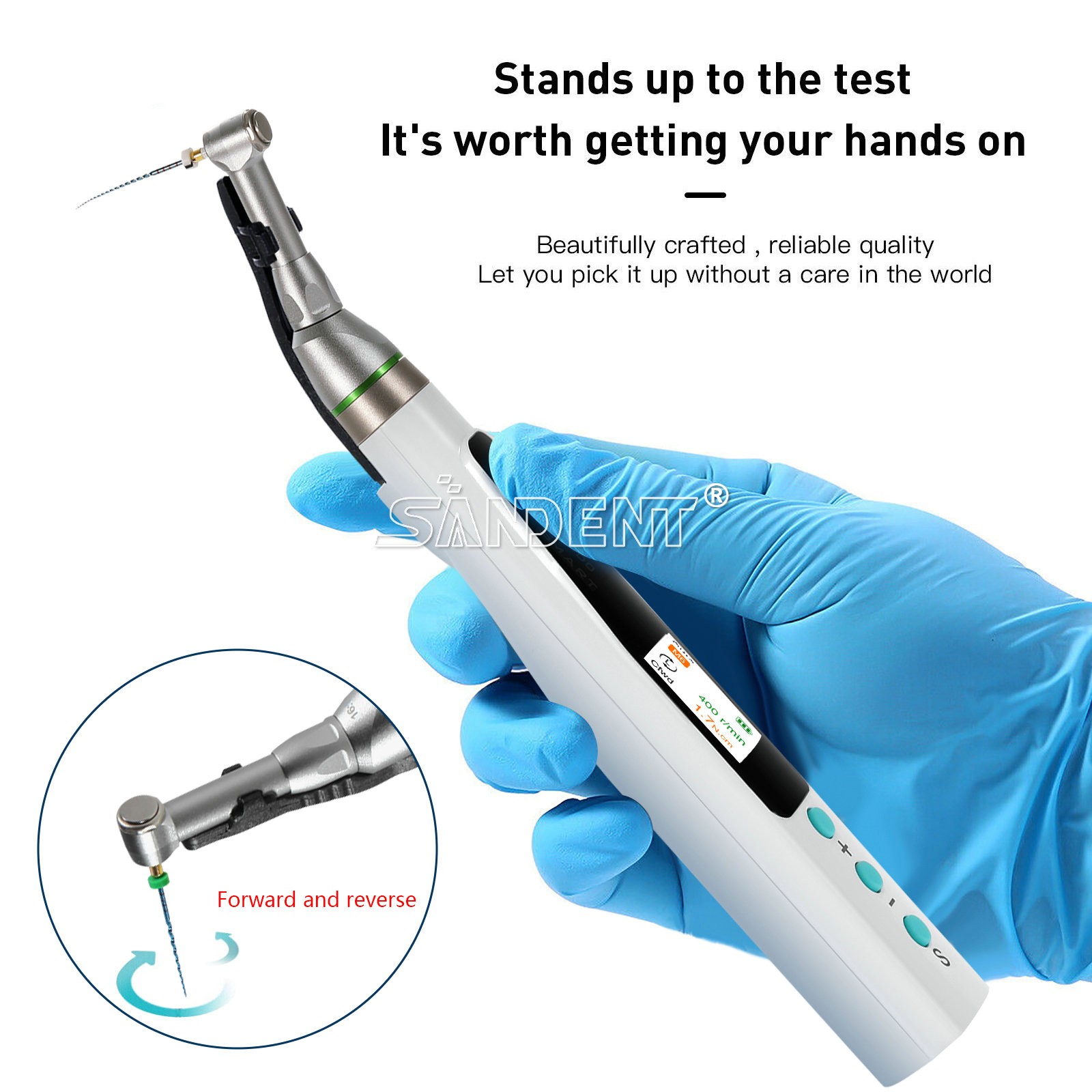 Smart Reciprocating LED Dental Endo Motor Root Canal Cordless / 1:1 16:1 Head