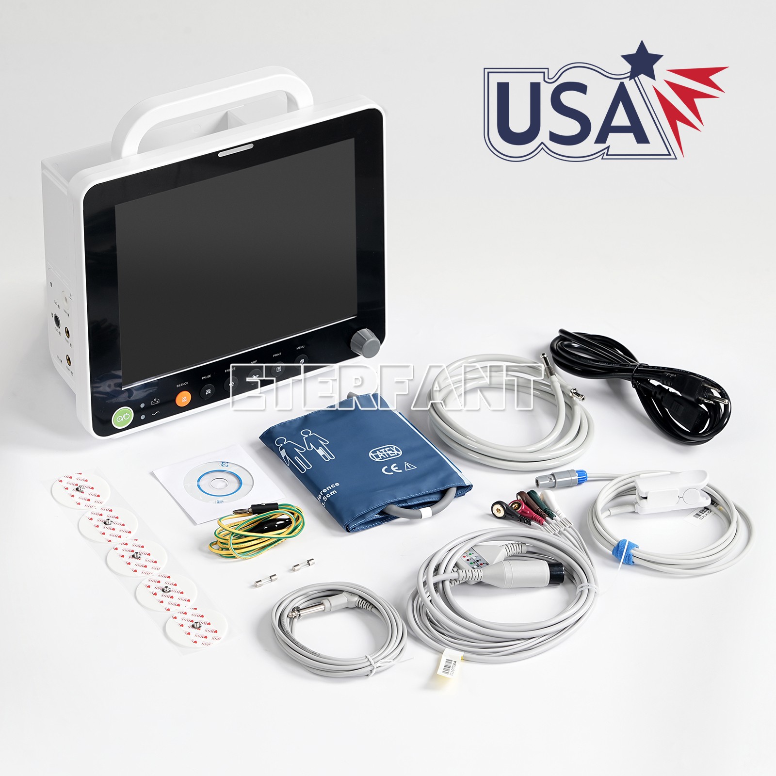 12″ Patient Monitor with ETCO2 Multi-Parameter ECG/NIBP/RESP/TEMP/SPO2/PR/ETCO2