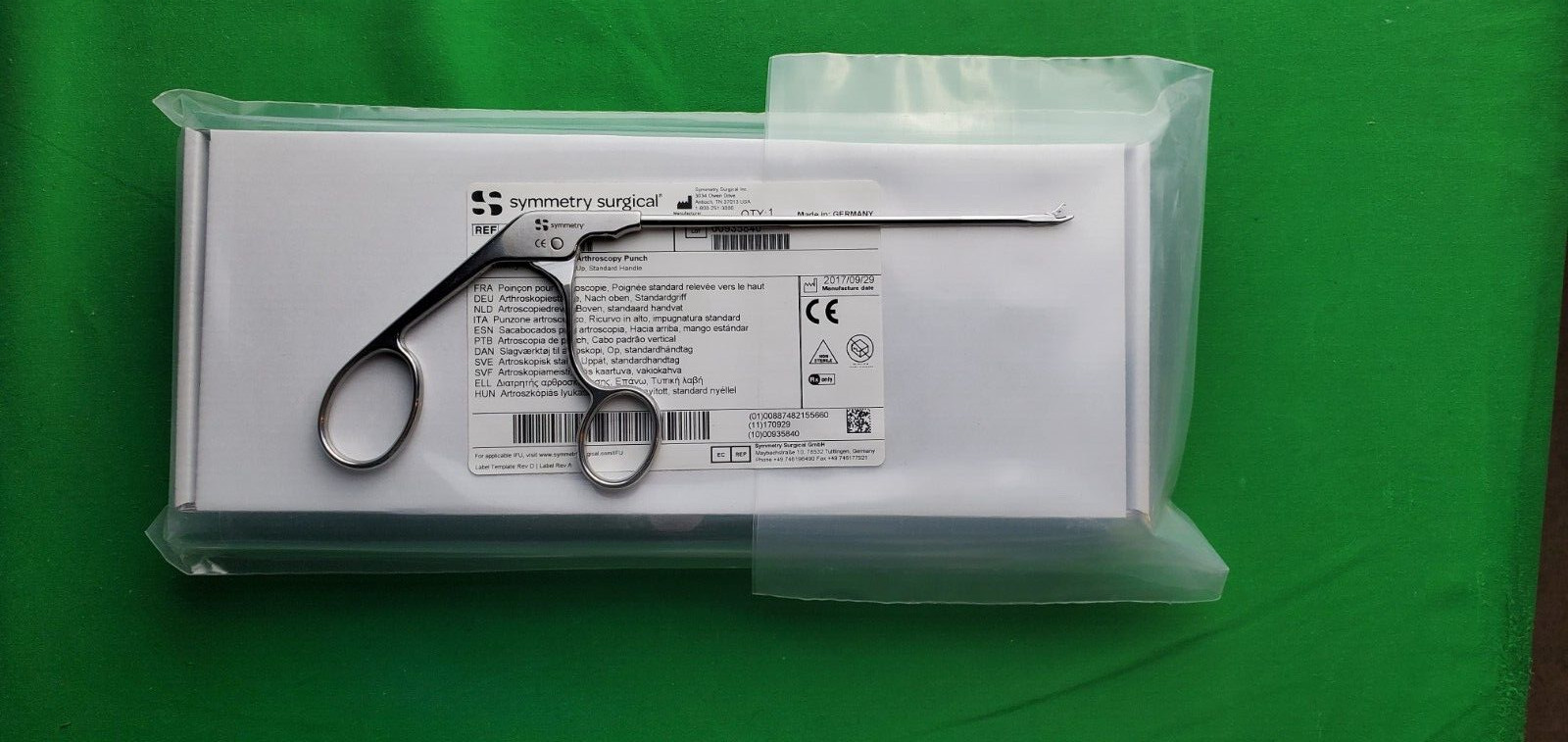 Arthroscopic Punch, up, standard handle, Symmetry Surgical Arthroscopy forceps