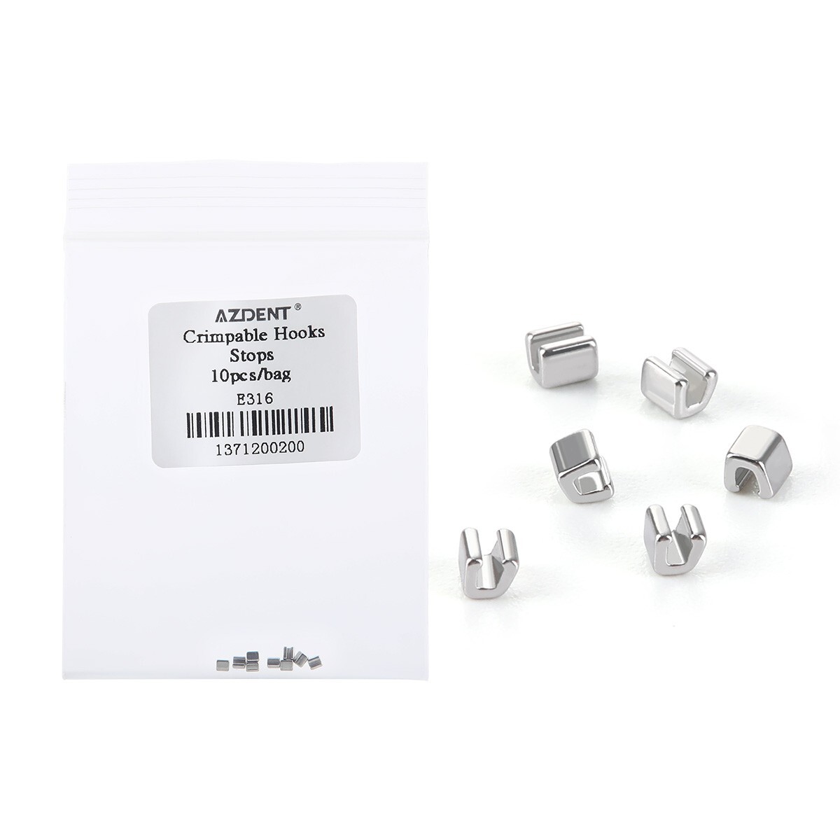 AZDENT Dental Orthodontic Crimpable Hook Stainless Steel Stop Type 10 pcs/Pack