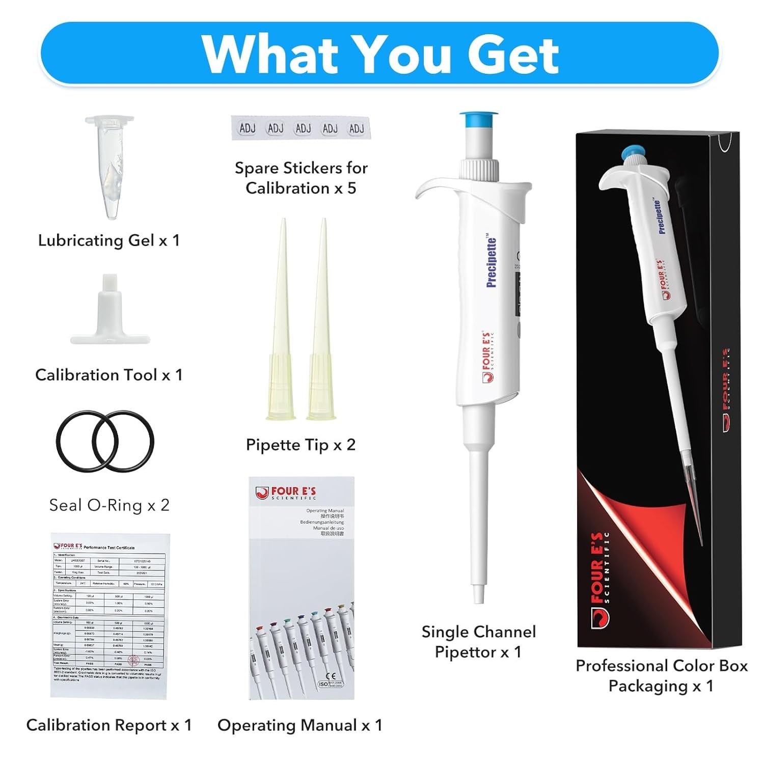 Micro Pipette Professional Single-Channel Pipettor Pipette 0.1-2.0μl,0.5-10μl…