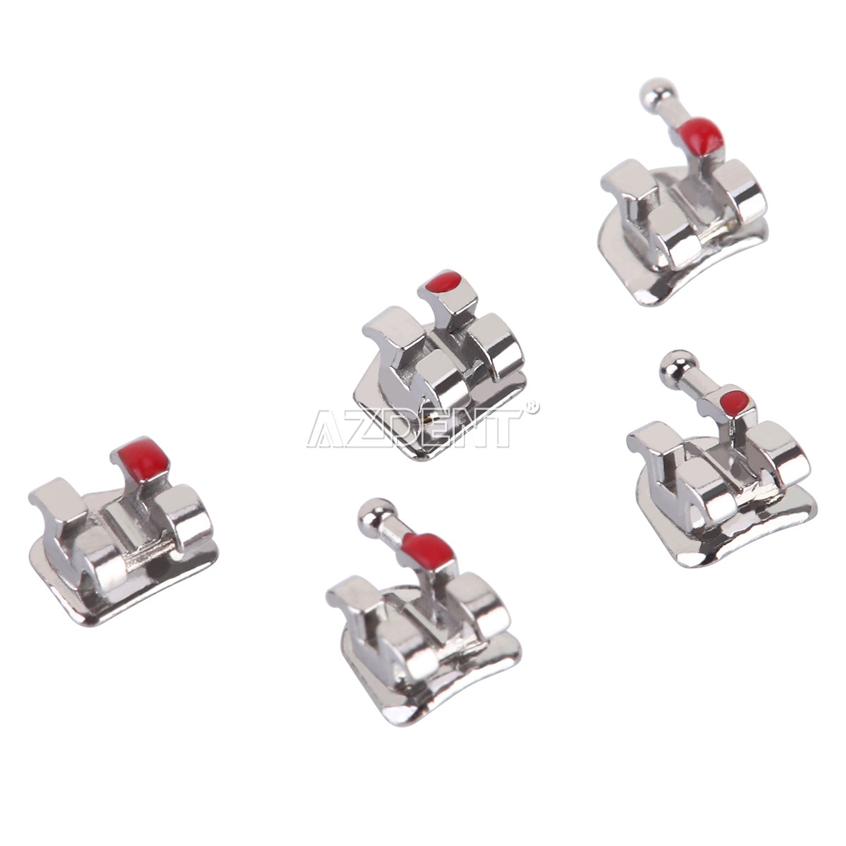 AZDENT Dental Orthodontic Metal Brackets Braces Mini Roth 0.018 3-4-5/3Hooks