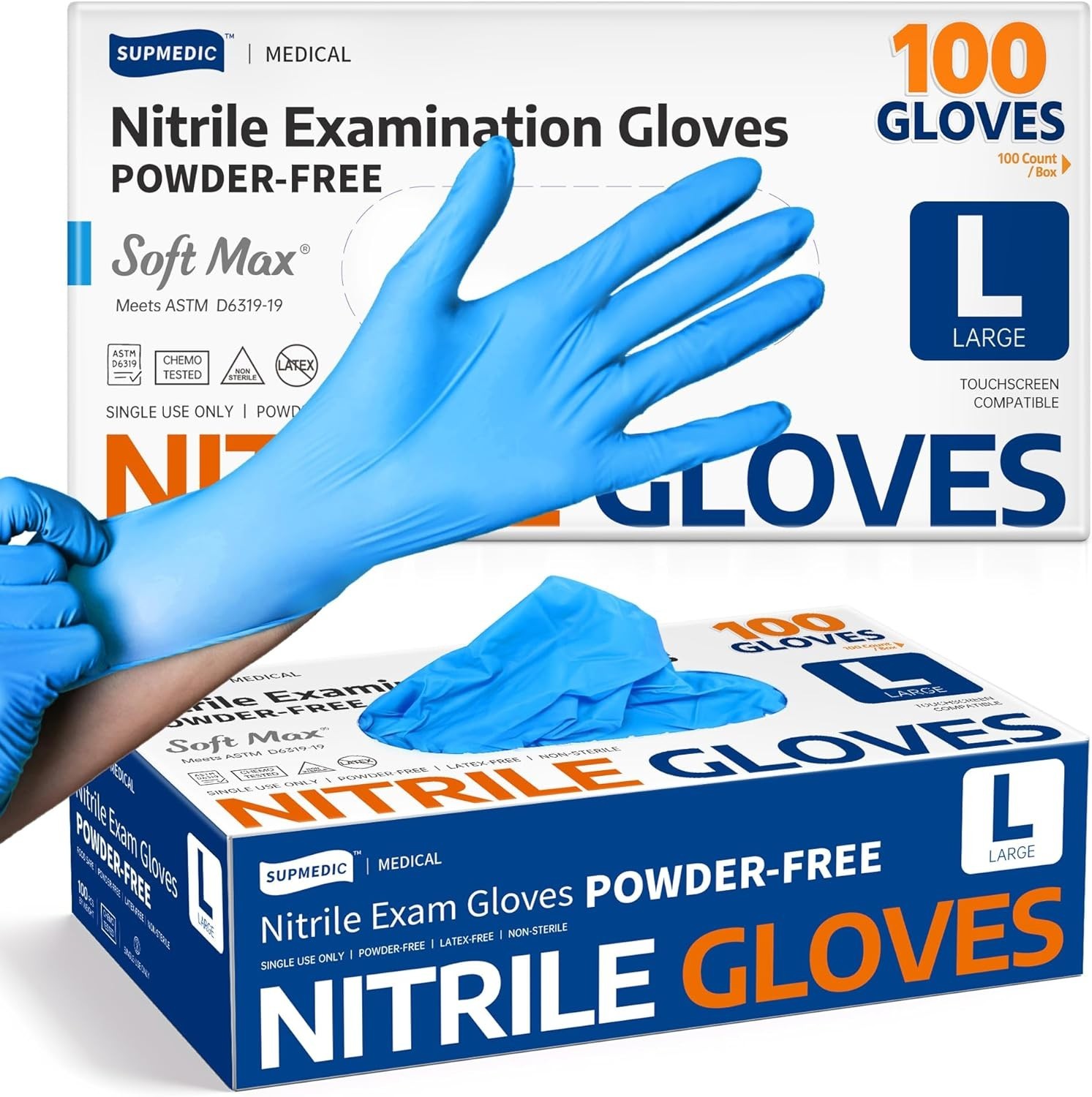 Ambidextrous Nitrile Gloves – 100 Count, Latex-Free, Waterproof & Tear Resistant