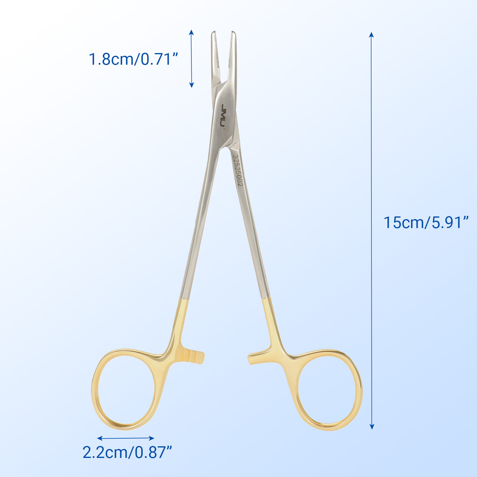 JMU Straight Castroviejo Perma Sharp Needle Holder 15cm/5.9″ primarily for grasp