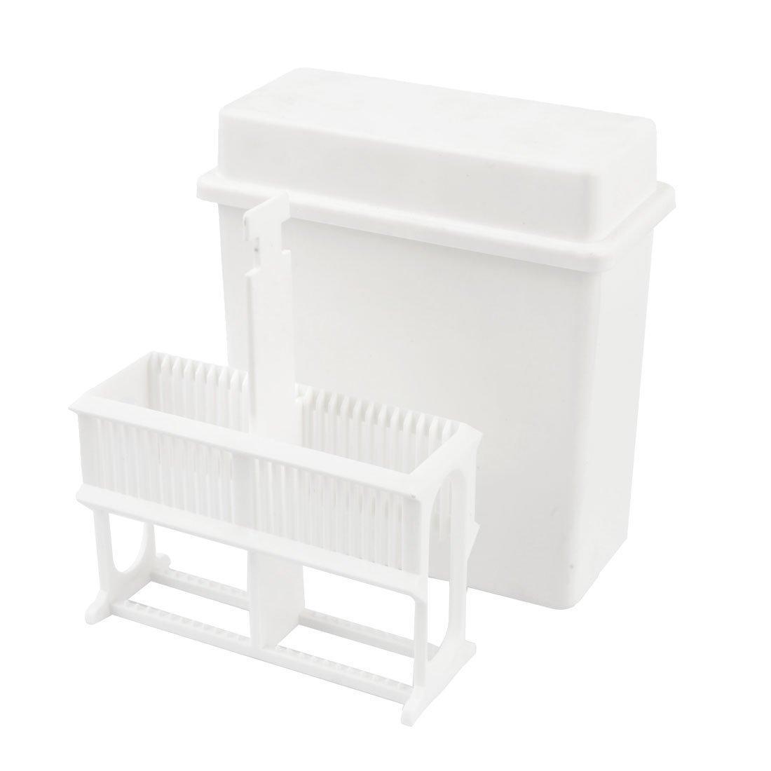 Uxcell a14031200ux0237 Plastic Covered 24 Slots Staining Jar Rack White for
