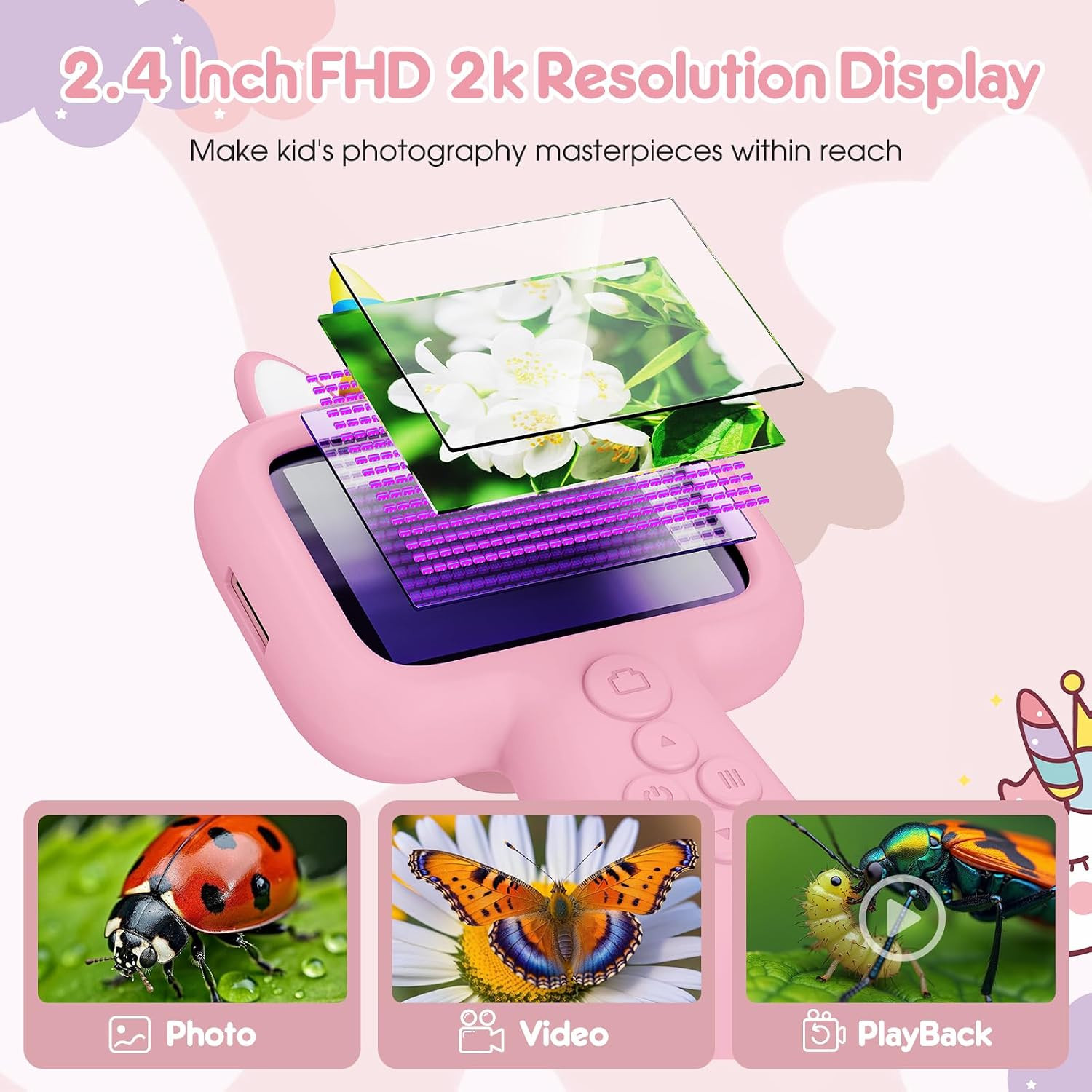 Pocket Magnification Microscope Photo & Video Age 3 4 5 6 7 8 9 10 Girls Boys