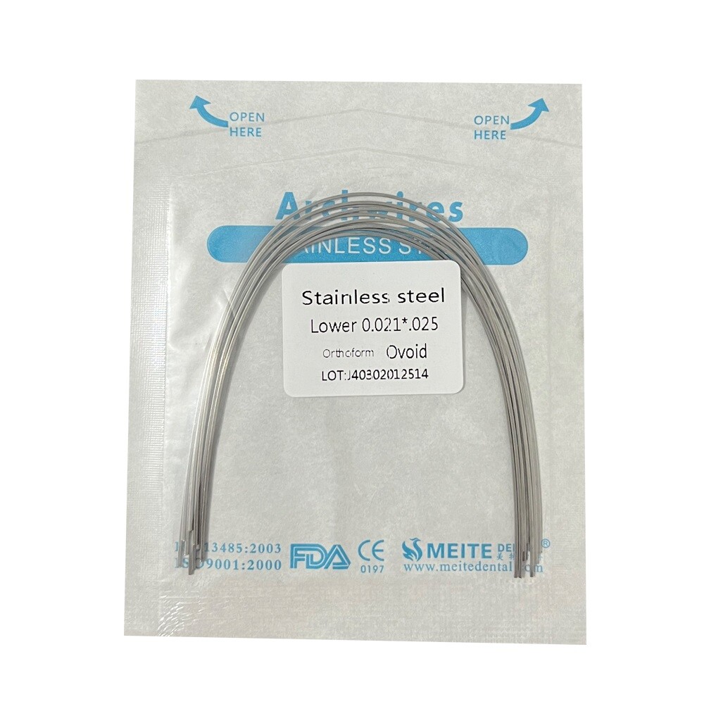 100Pcs Dental Stainless Steel Wire Round/Rectangular Wire Ovoid From Archwire