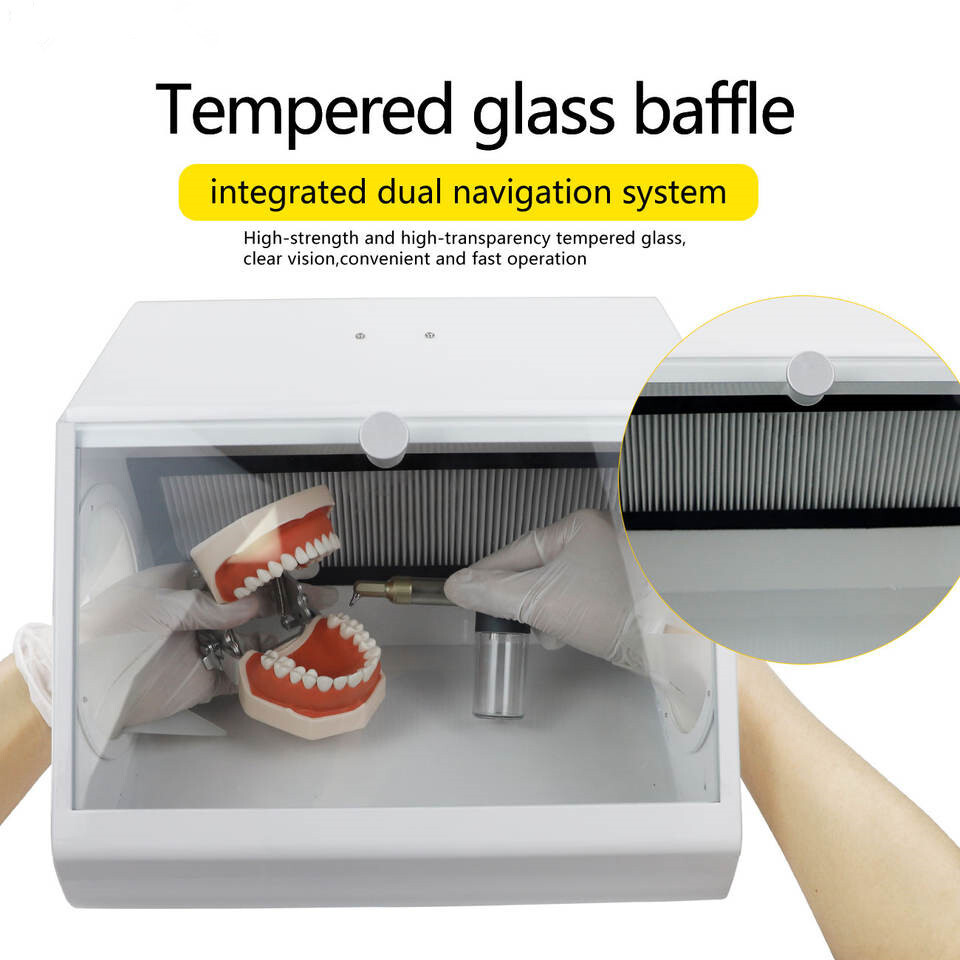 Dental Grinding Polishing Box Lapping Protector Sandblasting Dust-proof Case LED