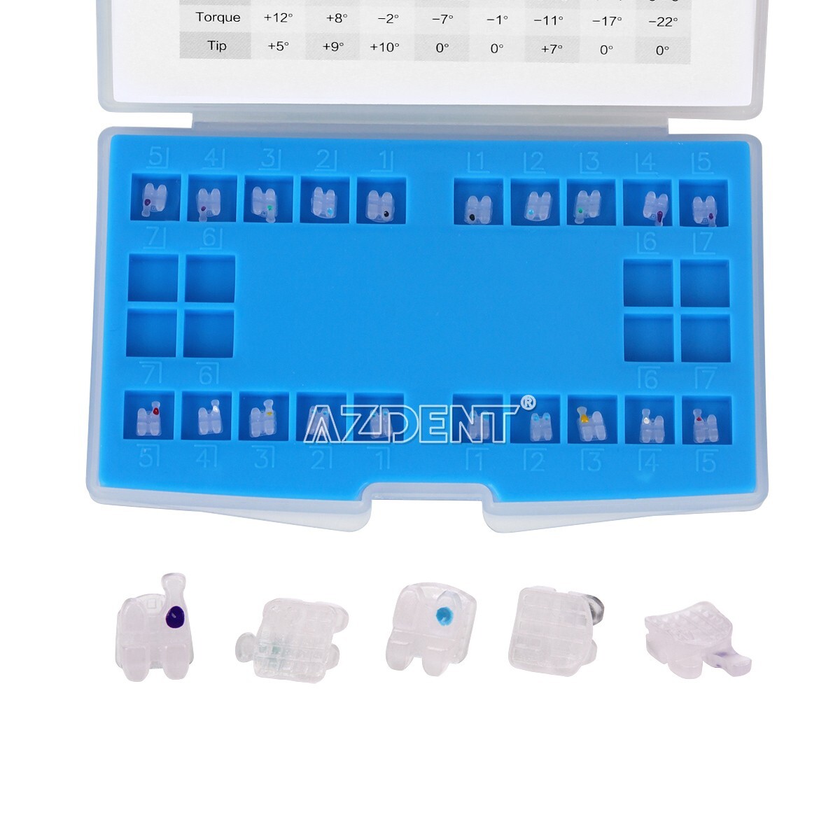 AZDENT Dental Orthodontic MIM Monoblock Brackets Braces Mini Roth/MBT Hooks 345