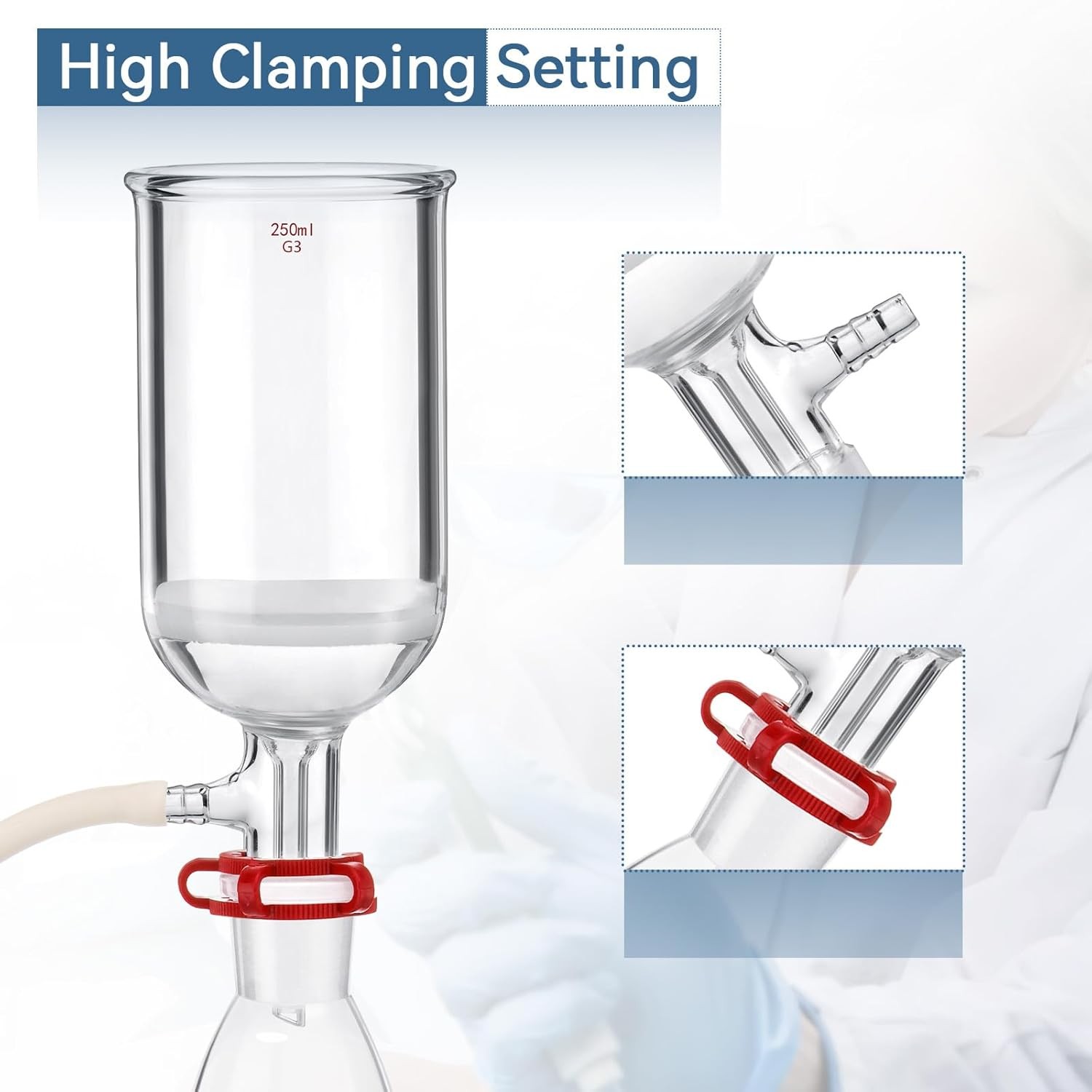 NEW Lab Filtering filter Set Filtration Flask 1000ml Buchner Funnel 250ml