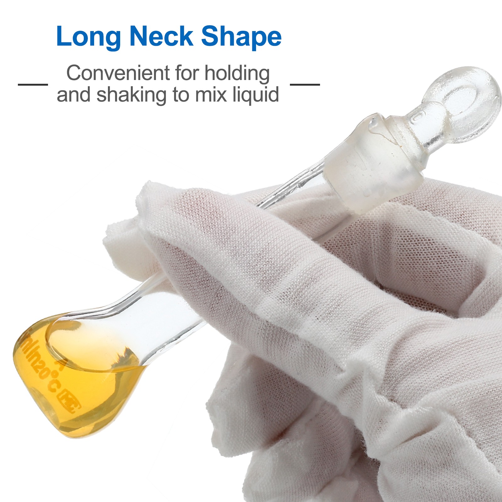 5ml 10Pcs 3.3 Borosilicate Glass Volumetric Flask with Glass Stopper, Clear