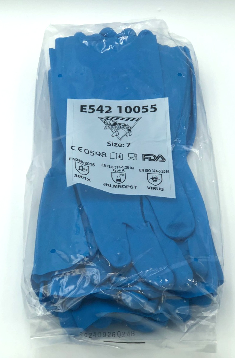 11 Mil Reusable Nitrile Gloves Blue Diamond Grip Size 7 Heavy Duty 144 Pairs NEW