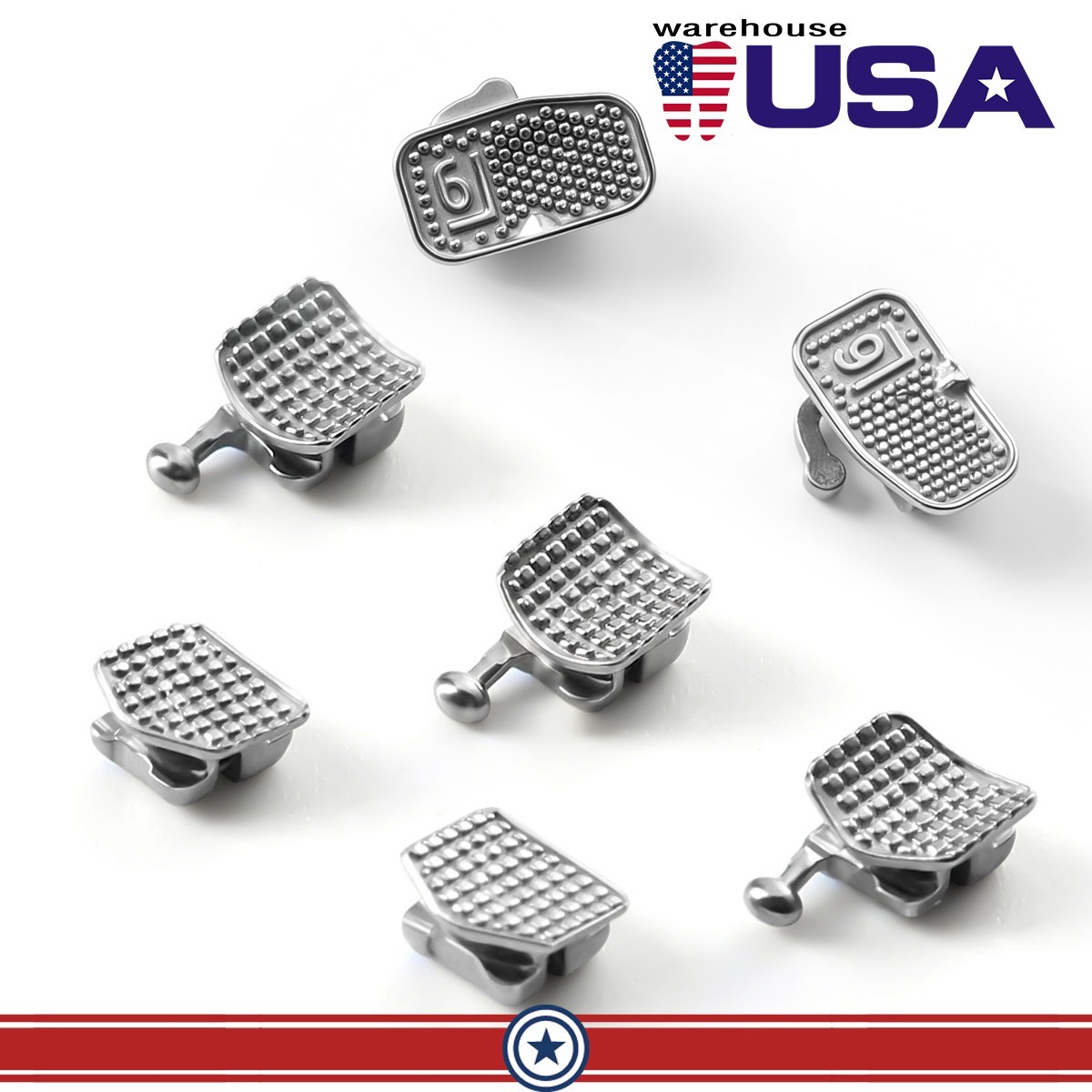 10X AZDENT Dental Ortho MIM Self Ligating Bracket Mini Roth.022 Hooks 345