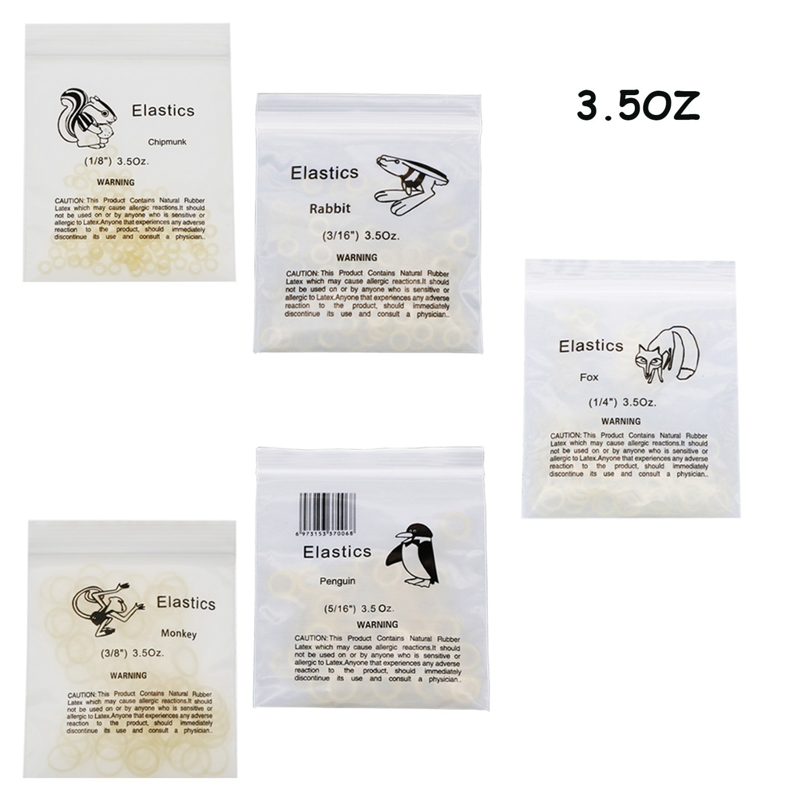US Dental Orthodontic Elastics Braces Rubber Bands latex Light Force 3.5OZ